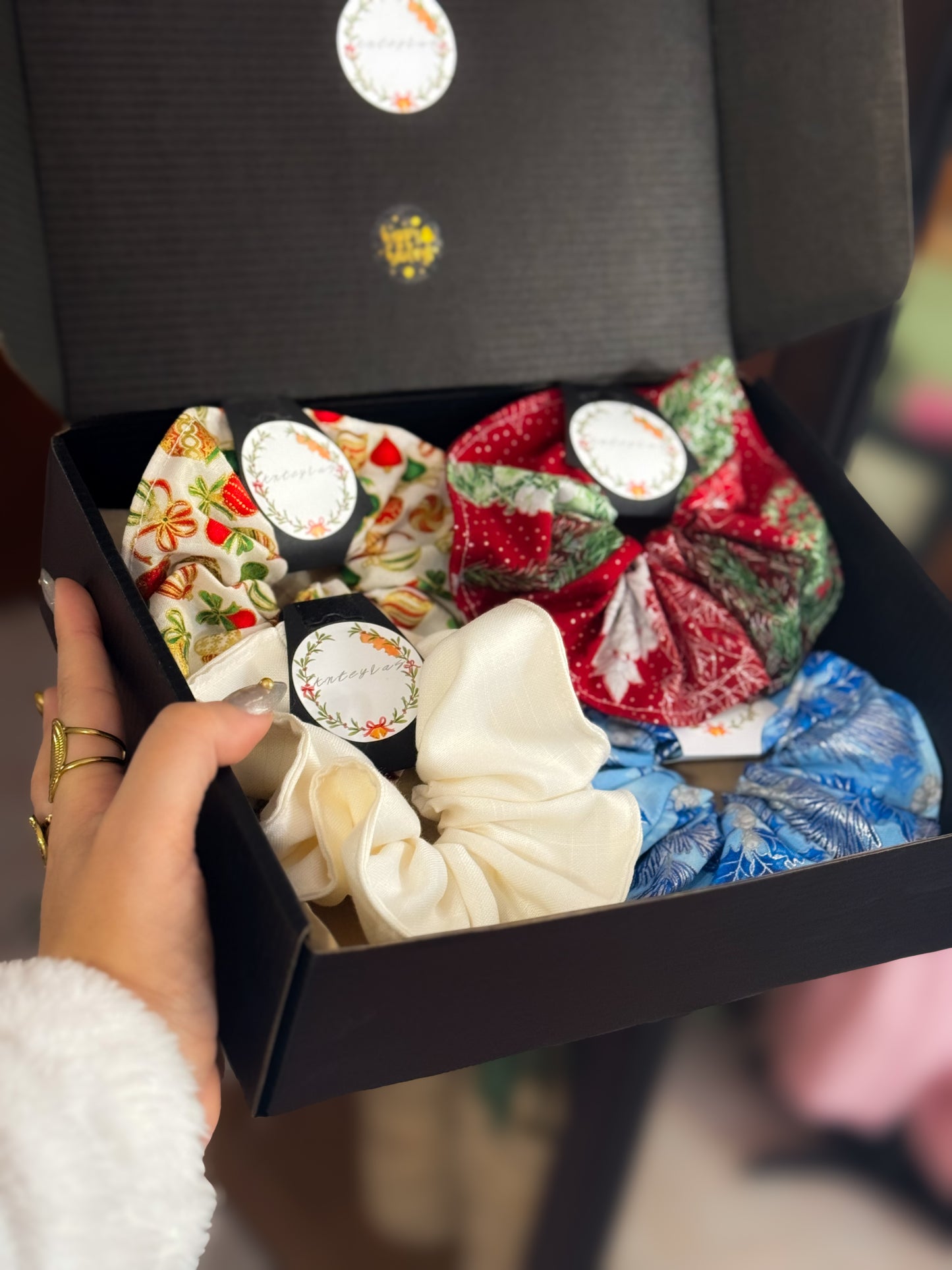 Big Scrunchies Gift Box Set Stella Exclusive Christmas Collection by Anteylas