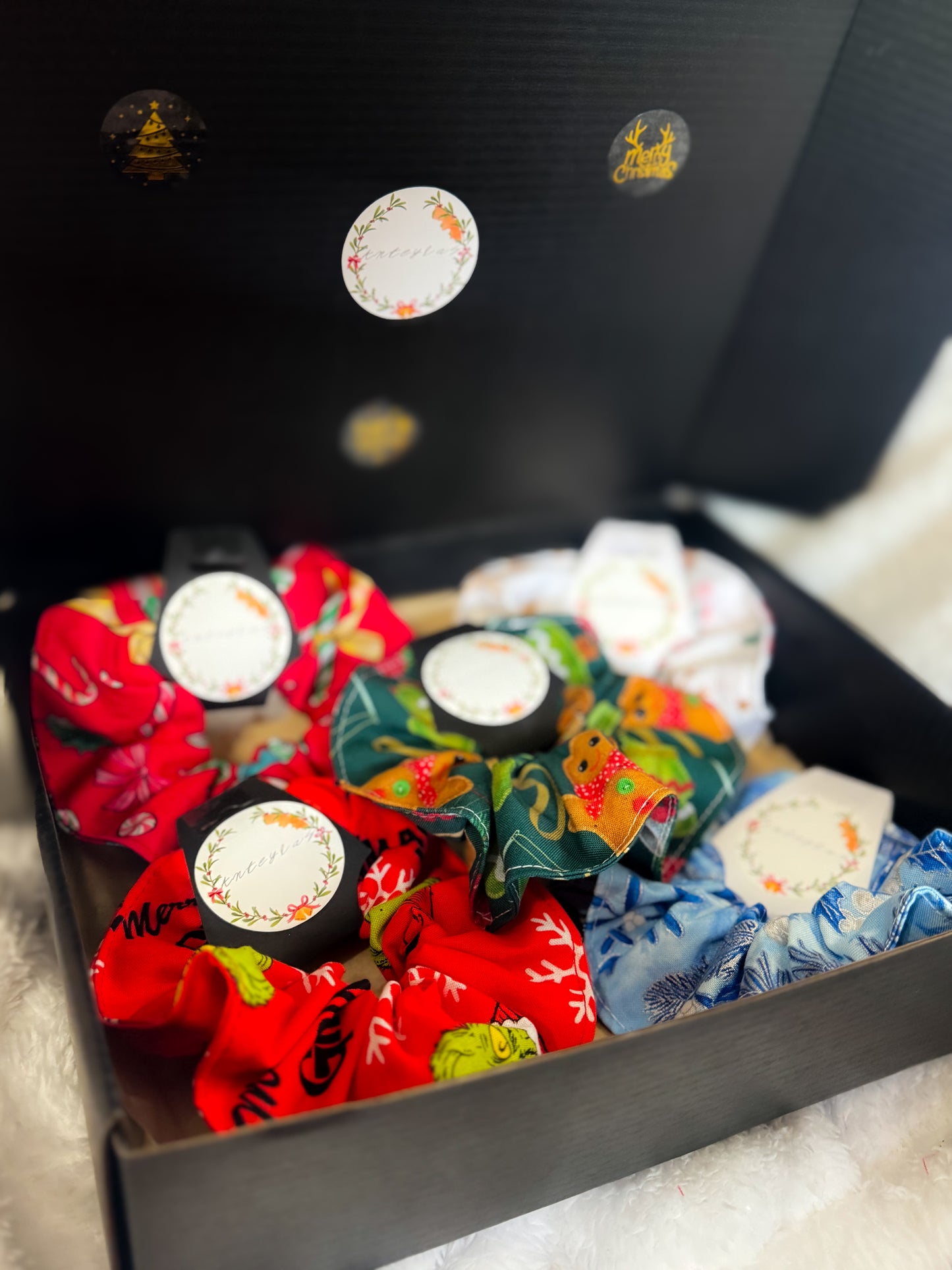 Scrunchies Gift Box Set Stella Exclusive Christmas Collection by Anteylas