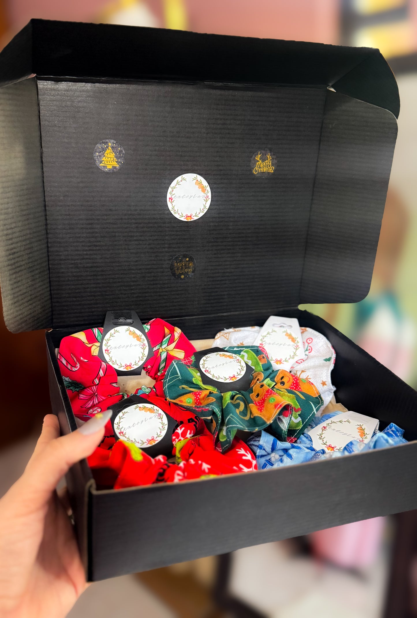 Scrunchies Gift Box Set Stella Exclusive Christmas Collection by Anteylas