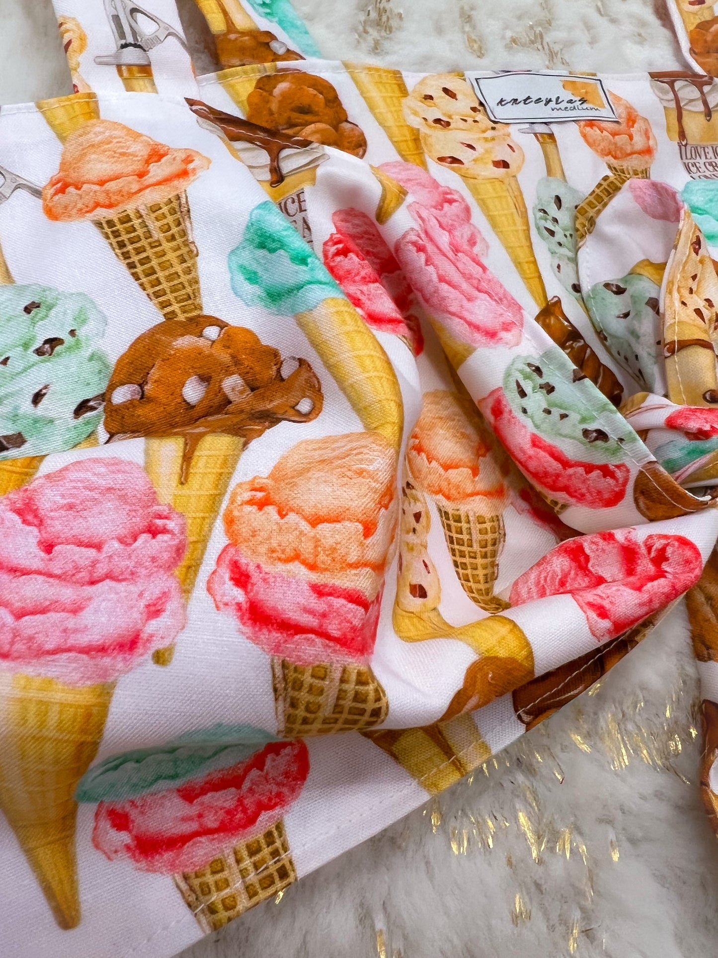 Ice Cream Love Knot Crop Top