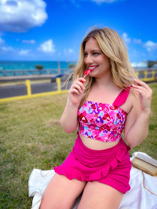 Fucsia Love Princess Top
