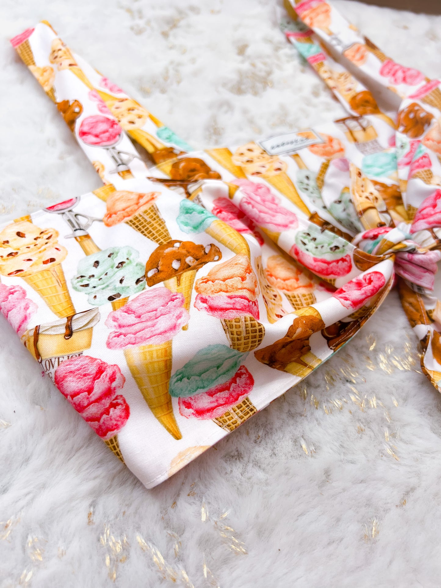 Ice Cream Love Knot Crop Top
